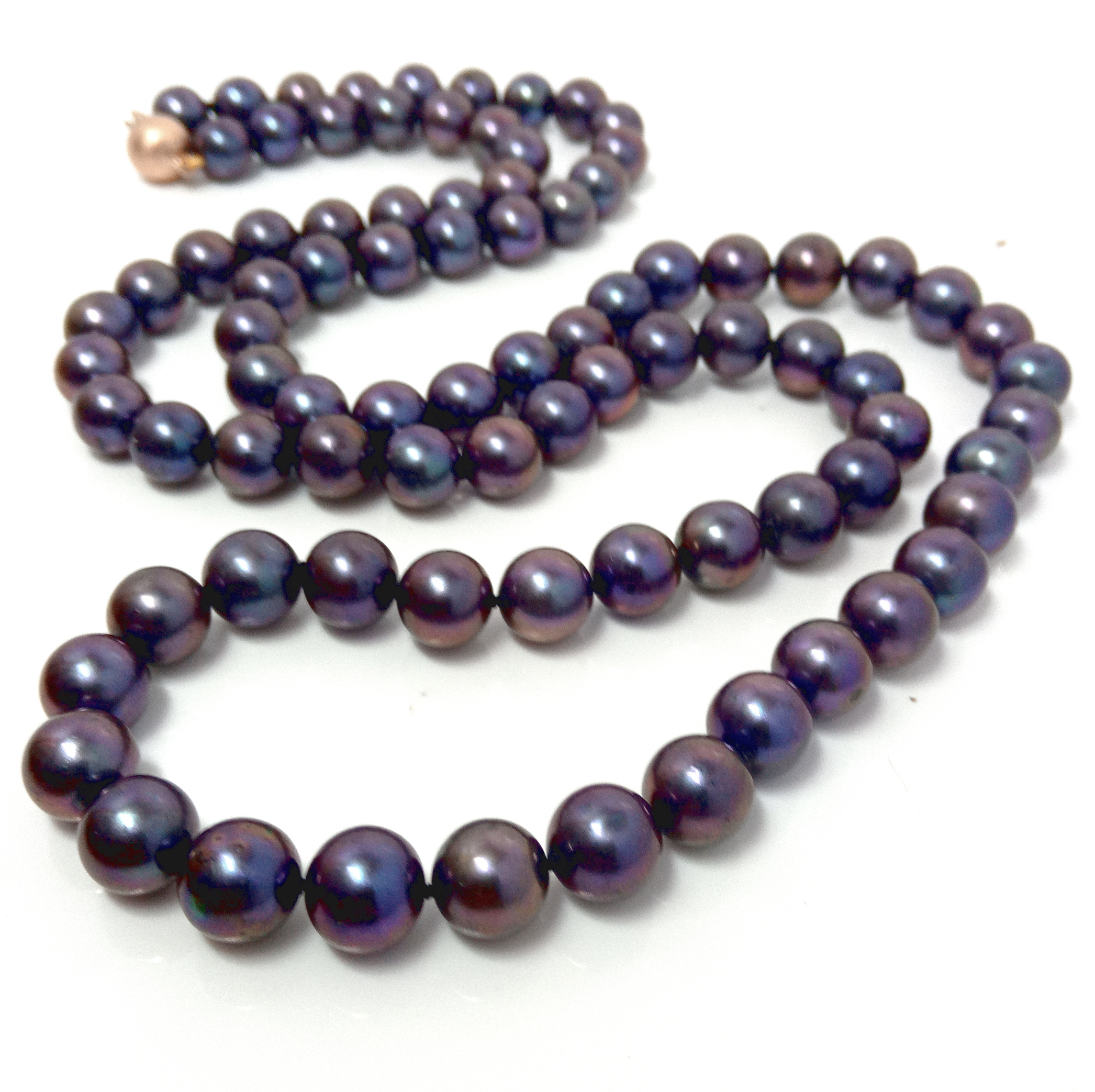 Purple Long Rope Round Pearls